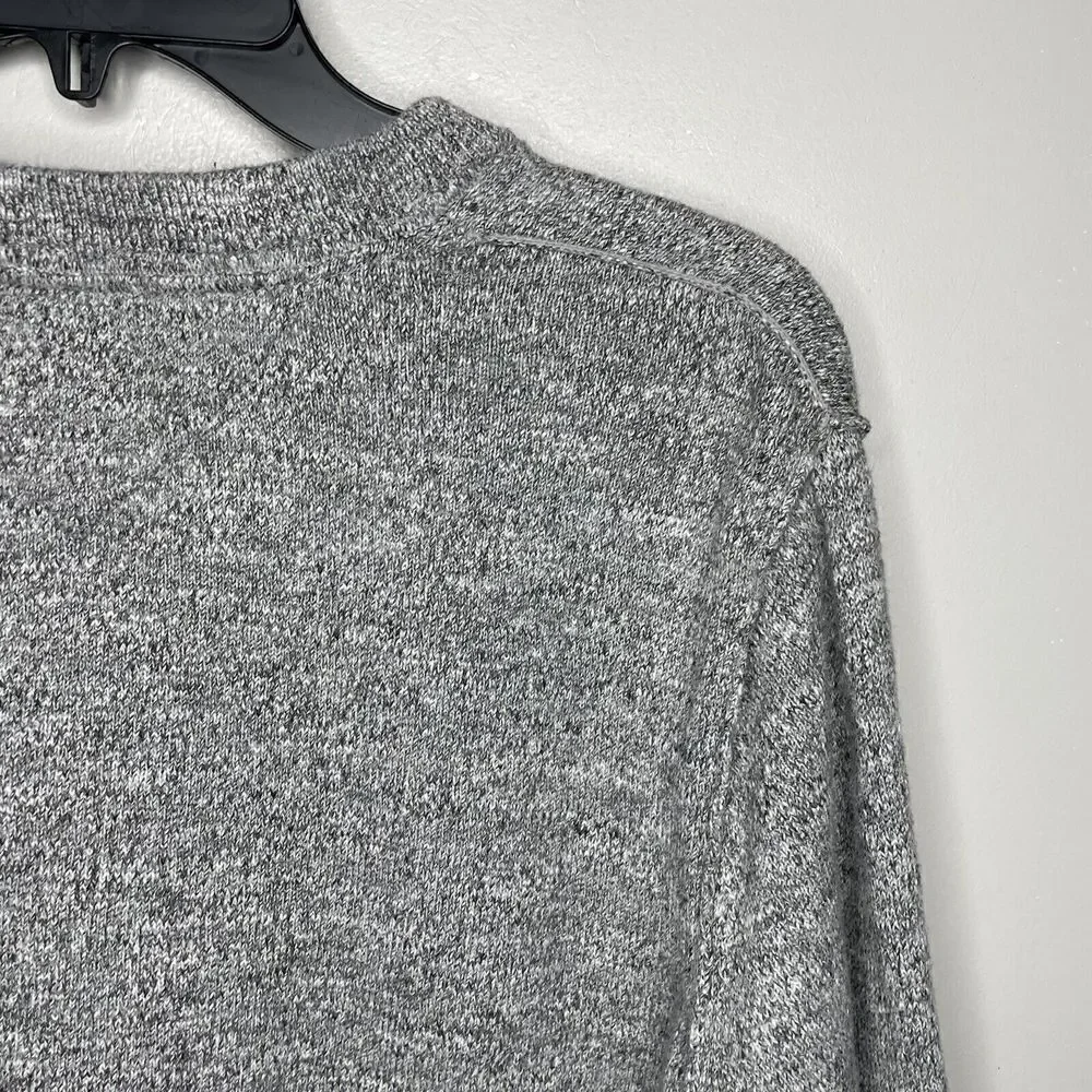 TOMMY HILFIGER Sweater Mens Large L Heather Gray Pullover 100% Cotton Crewneck